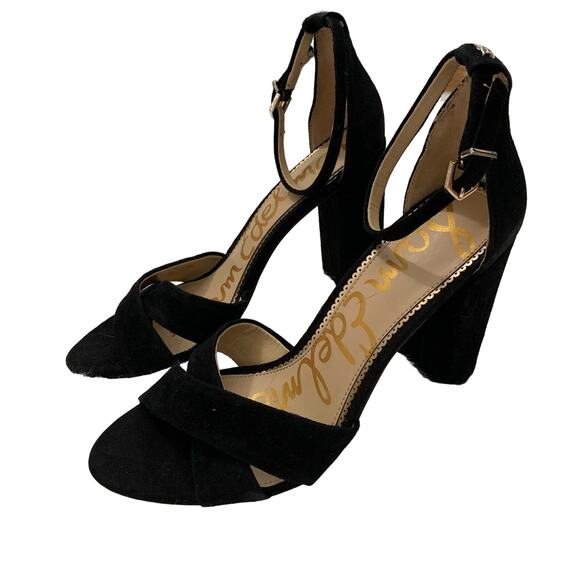 Sam Edelman Black Yancey Block Heel Strappy Sandal, Size 9 - Picture 2 of 9